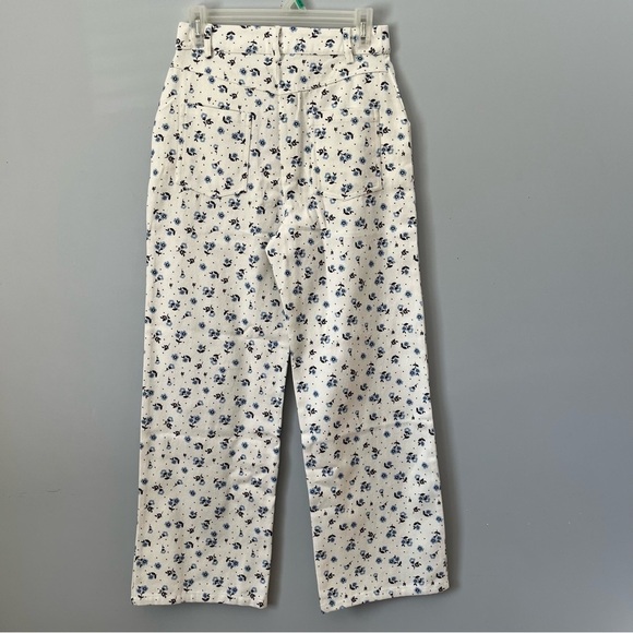 Lulus Everyday Personality Ivory Floral Print Twill High Rise Pants Size S NWT - Picture 12 of 16